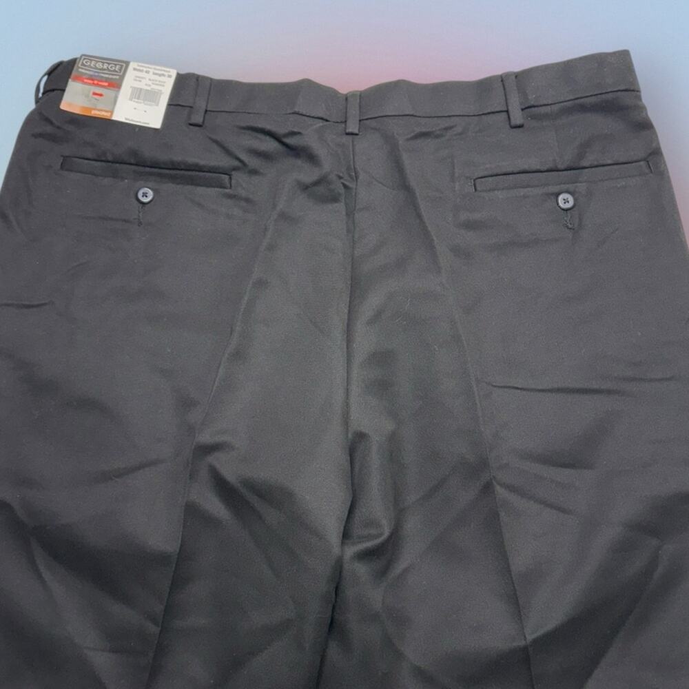 GEORGE Men’s 42 x 30 Black Pleated Dress Pant - Picture 4 of 4